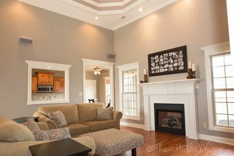 Taupe walls with honey colored floor (about the color of the