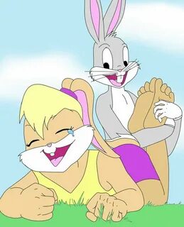 Bad Lola Bunny Bugs Tickling Lola's Feet by unknown-artist23