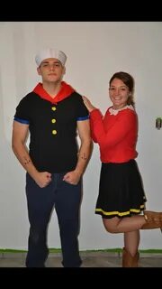 Homemade Popeye and Olive Oyl costume Popeye costume, Popeye