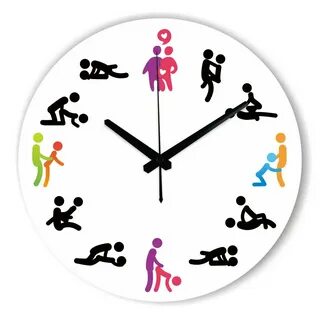 Modern Design Sex Position Mute Wall Clock For Bedroom Wall 