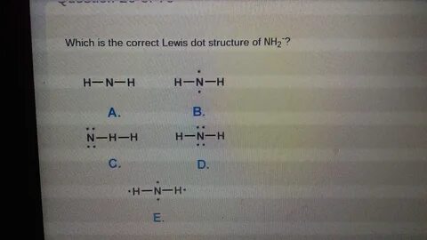 Which is the correct Lewis dot structure of NH2-? - Brainly.