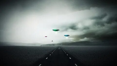 Sci fi invasion ufo spaceship spacecraft roads landscapes sk