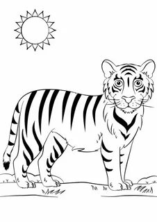 Ausmalbilder: Tiger zum ausdrucken, kostenlos, für Kinder un