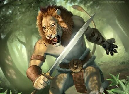 Lion Warrior Anthro furry, Furry art, Character art