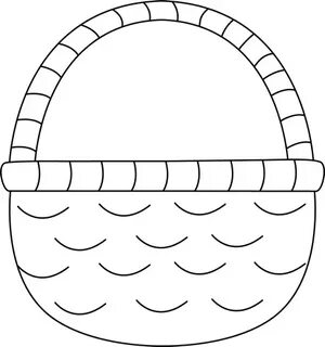 Black and White Easter Basket Clip Art - Black and White Eas