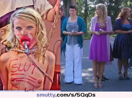 #blonde# slave# humiliated# bodypainting# slut# public# disg