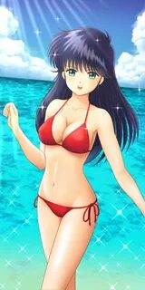 ayukawa madoka, kimagure orange road, 80s, beach, bikini, bl