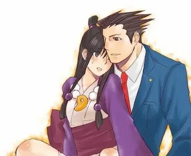 Phoenix Wright and Maya Fey getting a little risque... Phoen