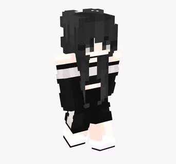 Minecraft Skin Black Hair Girl, HD Png Download - kindpng