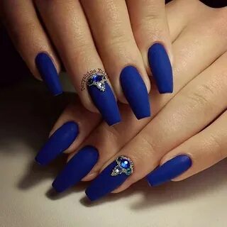Pin by Maria Workowska on Manicure Gold acrylic nails, Blue 