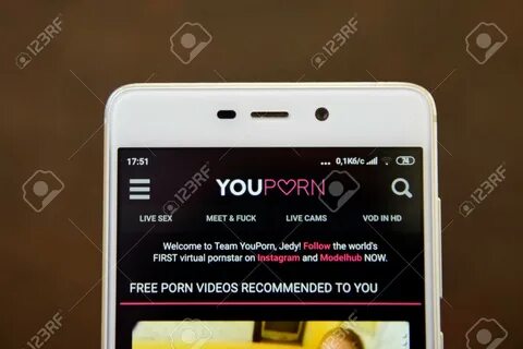 Youporn Logo Seen On The Smartphone Screen Фотография, карти