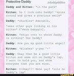 Protective Daddy @duddynhiuun Daddy and Kitten: *in the park