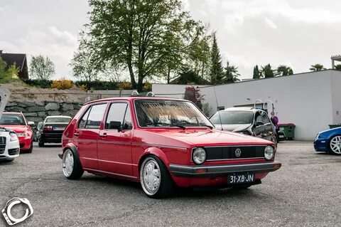 Red VW Golf Mk1 on Ronal Teddy Bear silver wheels VW Golf Tu