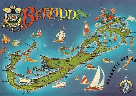 A Selection of Maps of Bermuda including Postcard Maps, Pict