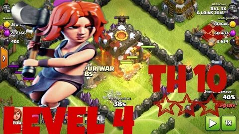 TH10 3 star -- Valkyrie Level 4 Full Wiped out - YouTube