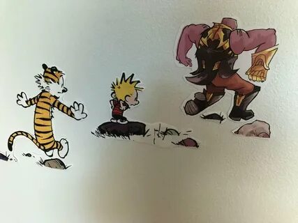 My College Dorm Hall is Calvin and Hobbes themed, so l drew 