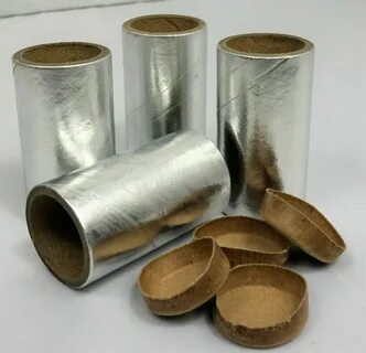 20 SILVER FOIL HEAVY WALLED SALUTE Tubes Shells 1'' x 2-1/2'