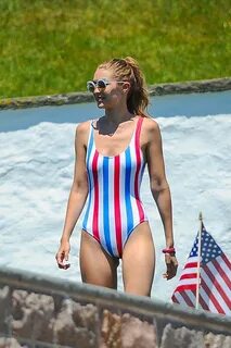 GIGI HADID in Stars and Striped Swimsuit at Taylors' 4th Jul