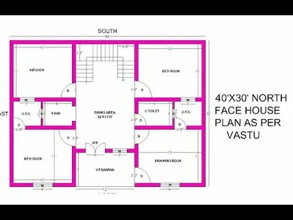 40x30 north facing house plan 2bhk north facing house plan a