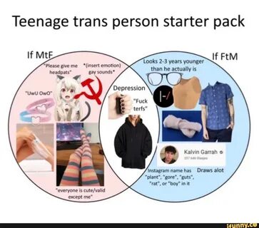 Teenage trans person starter pack Looks 2-3 years younger th