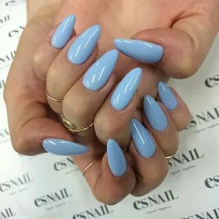 Baby Blue Nails . Almond acrylic nails, Almond acrylic nails