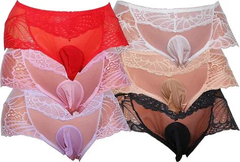 Ice Silk and Lace Sissy Excellent Mens Briefs Panties. 