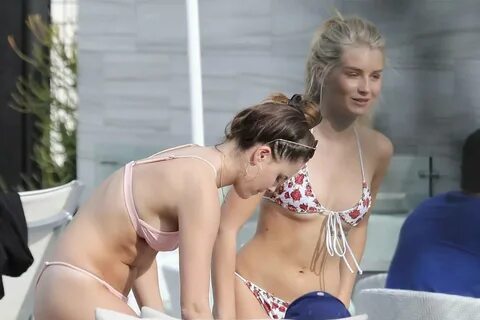 LOTTIE MOSS and EMILY BLACKWELL in Bikinis at a Pool in Sher