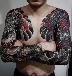 Japanese tattoo sleeves by @gotch_tattoo. #japaneseink #japa