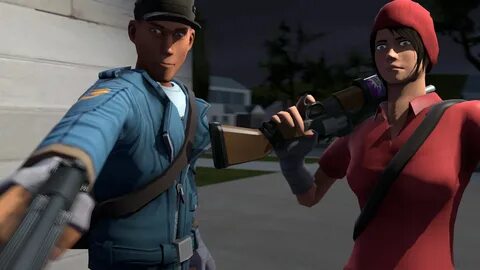 Scout and Femscout during co-op mercenary mission. Tf2 scout