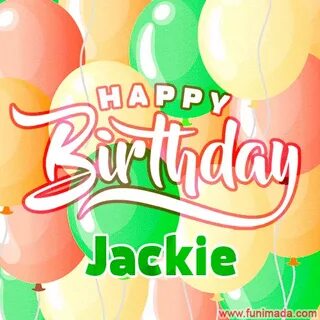 Happy Birthday Image for Jackie. Colorful Birthday Balloons 