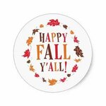 Happy Fall Y'all Classic Round Sticker Zazzle.com Happy fall