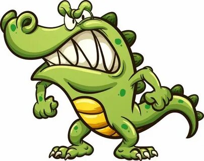 Сердитый мультяшный крокодил Angry cartoon, Crocodile illust
