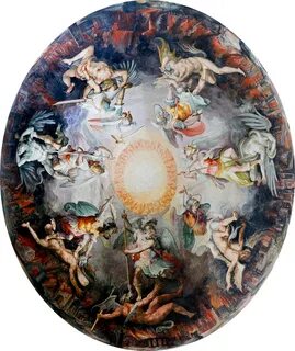 File:Ceiling Painted Dome Cupola Angels Fighting Demons in V