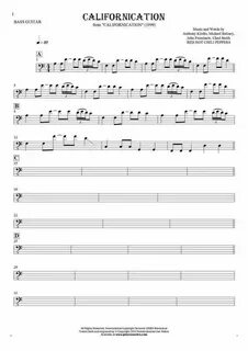 Californication - Notes for bass guitar PlayYourNotes Bass g