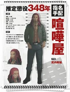 Akudama Drive: Brawler - Anime Character Sheet - red dreads 
