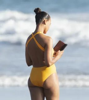 ZOE SALDANA in Swimsuit at a Beach in Malibu 09/06/2020 - Ha