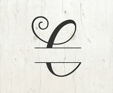 Monogram Split Letter Svg Divided Initial C Svg Swirl Letter