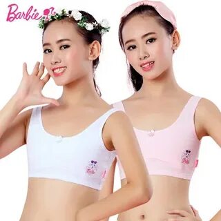 Barbie BARBIE 2 piece student underwear vest cotton girl bra development pe...