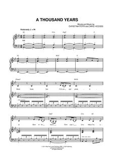 A Thousand Years Sheet music, Violin music, Flute sheet musi