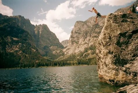 Grand Tetons Cliff Jumping People on tumblr like this phot. 