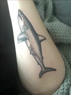 Great white shark tattoo by Jennifer Lawes from Pearl Harbor