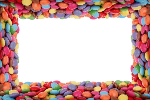 Picture frame with colorful candies free image download