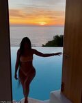 Kylie Jenner sizzles in a peach bikini in sexy sunlit trio o