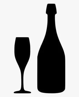 Download Free Champagne Bottle Svg Clipart Wine Glass - Blac