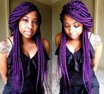 Purple Braids Box braids hairstyles for black women, Hair st