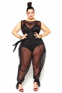 Sleeveless Sheer Poolside Jumpsuit with Ankle Ties Plus size