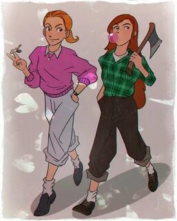 Summer Smith and Wendy Corduroy, just hangin' out. Outfits b