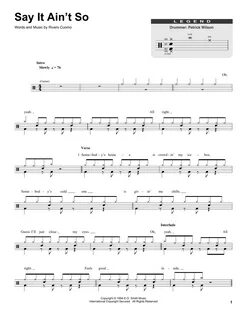 Say It Ain't So Sheet Music Weezer Drums Transcription