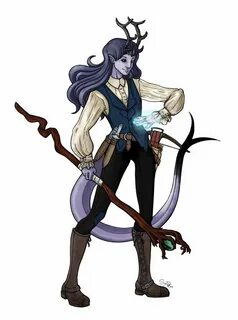 Art OC Solemn, Fabulous Tiefling Shadow Sorcerer : DnD Chara