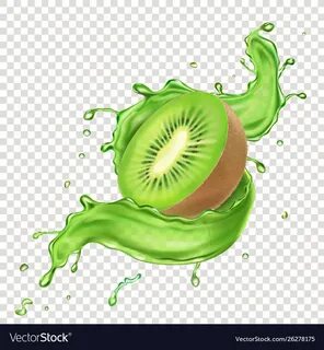 Kiwi juice realistic splash icon Royalty Free Vector Image